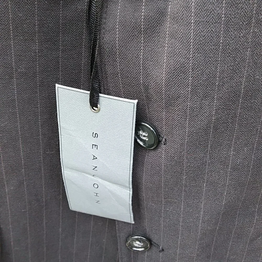 Sean John Suit Jacket Blazer Gray Pinstripe - XL - NWT